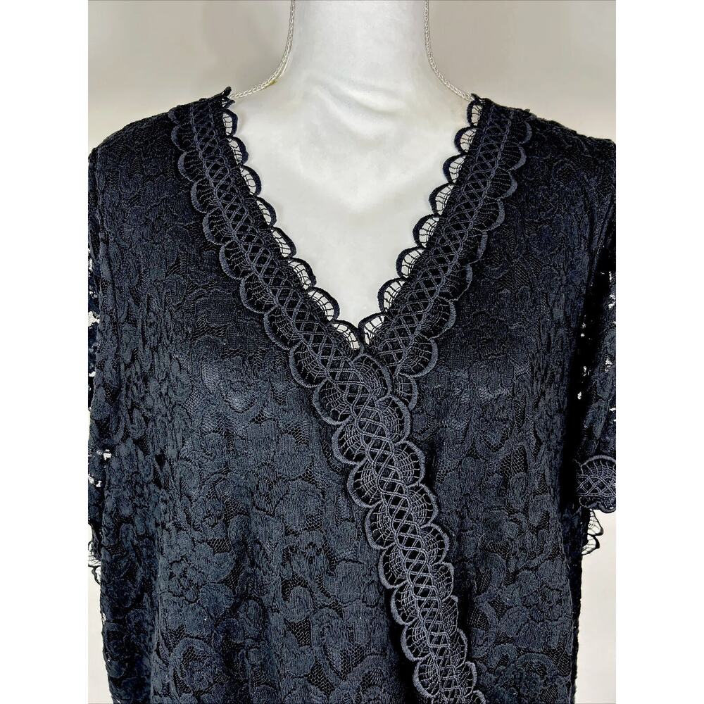 Torrid Black Floral Lace V-Neck Puff Sleeve Cropped Blouse Plus Size 5X (28) - Picture 12 of 12